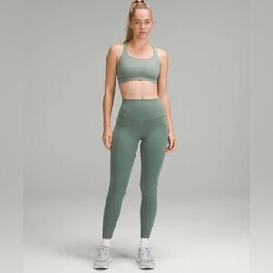 Like new Lululemon Wunder Train High-Rise Tight Pockets 25" 4 Grey Eucalyptus